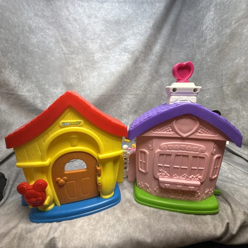 Fisher Price Little People Mickey & Minnie Mouse House Figures Lot Of 28 Vintage